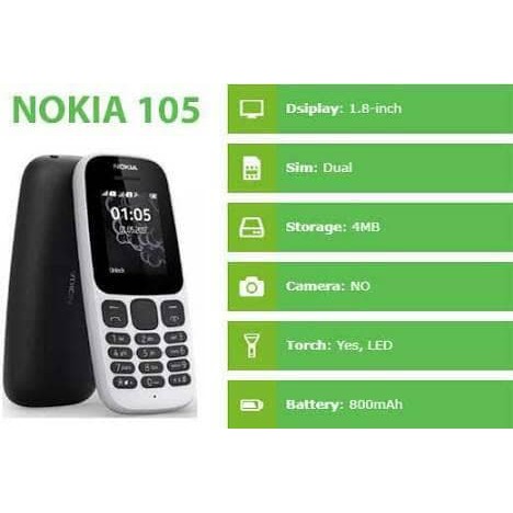 ORIGINAL (ASLI) NOKIA 105 DUAL SIM (NEW)-RESMI NOKIA