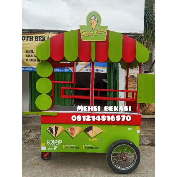 Gerobak makanan , minuman ,kebab ,roti, crape