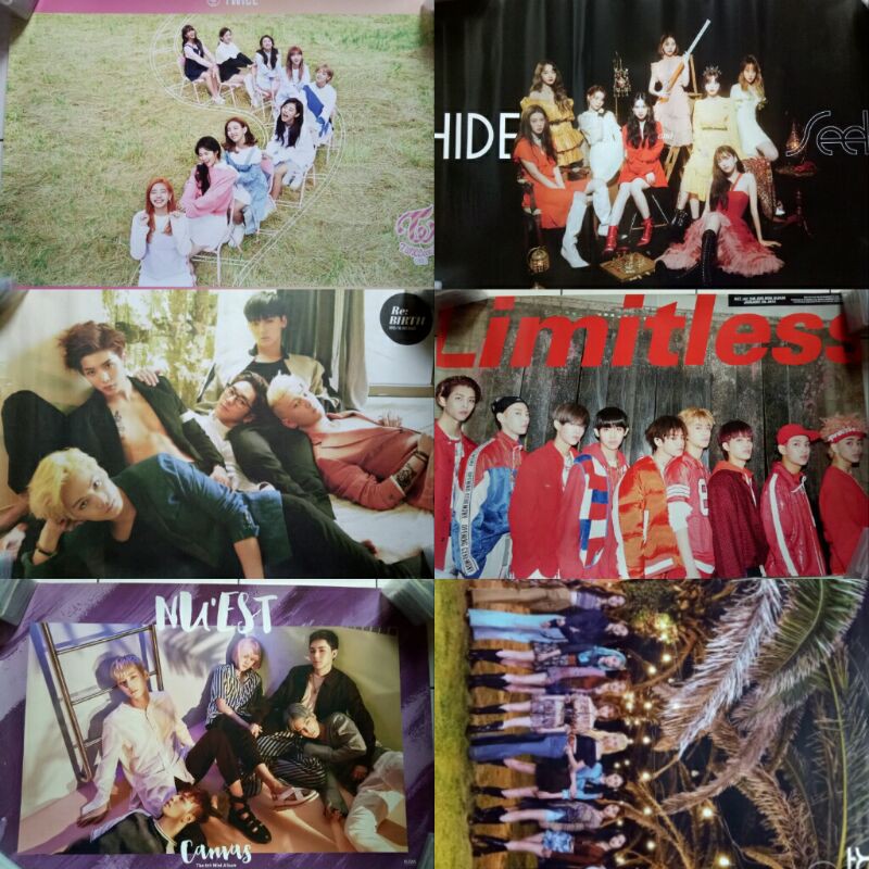 FOR SALE  OFFICIAL KPOP POSTER FROM ALBUM ( TWICE, WEKI MEKI, NU'EST, NCT 127 , LOONA )