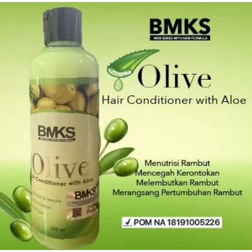 BMKS OLIVE CONDITIONER WITH ALOE PERAWATAN RAMBUT RONTOK 250ML ORIGINAL BPOM
