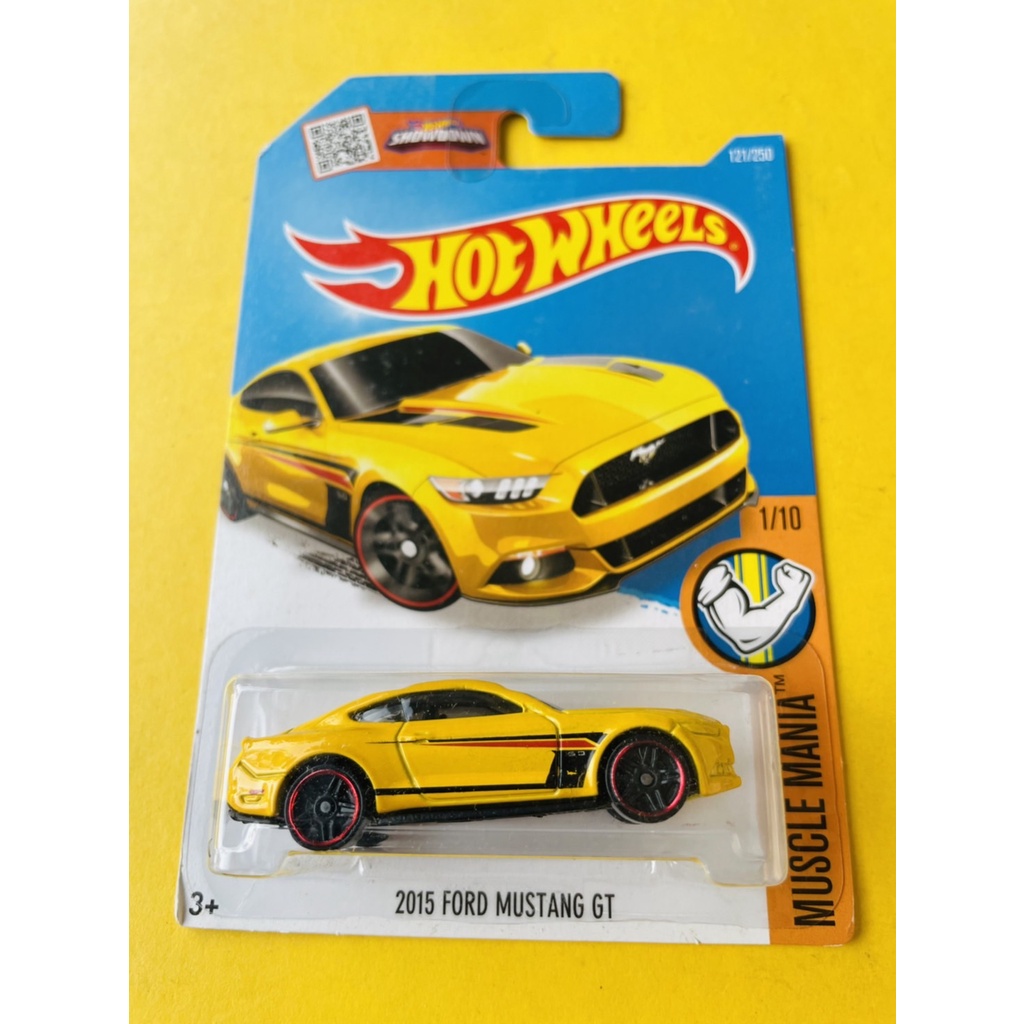 HOTWHEELS HOT WHEELS 2015 FORD MUSTANG GT KUNING MUSCLE MANIA DIECAST MINIATUR MOBIL MAINAN MOBILAN 