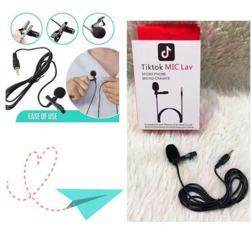 Mic Clip on TikTok Lav 3.5mm aux - Mic jepit