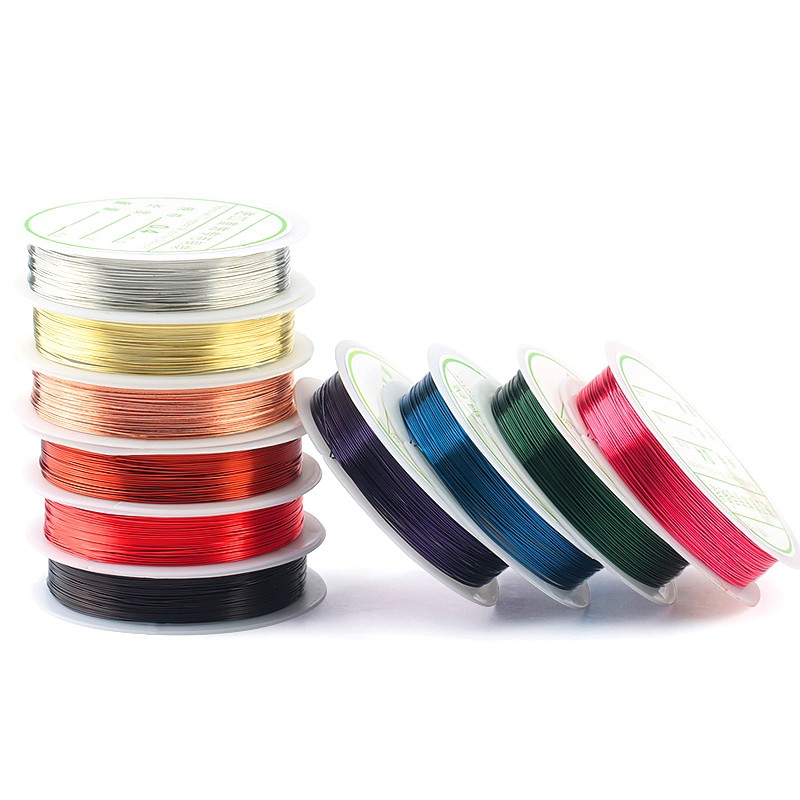 0.3mm 0.4mm Multicolor kawat tembaga Manik-manik Kawat Manik-manik benang Perhiasan Cord String