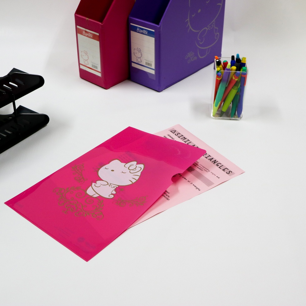 

Bantex Map L Clear Sleeve Folio Map Plastik Hello Kitty Pink