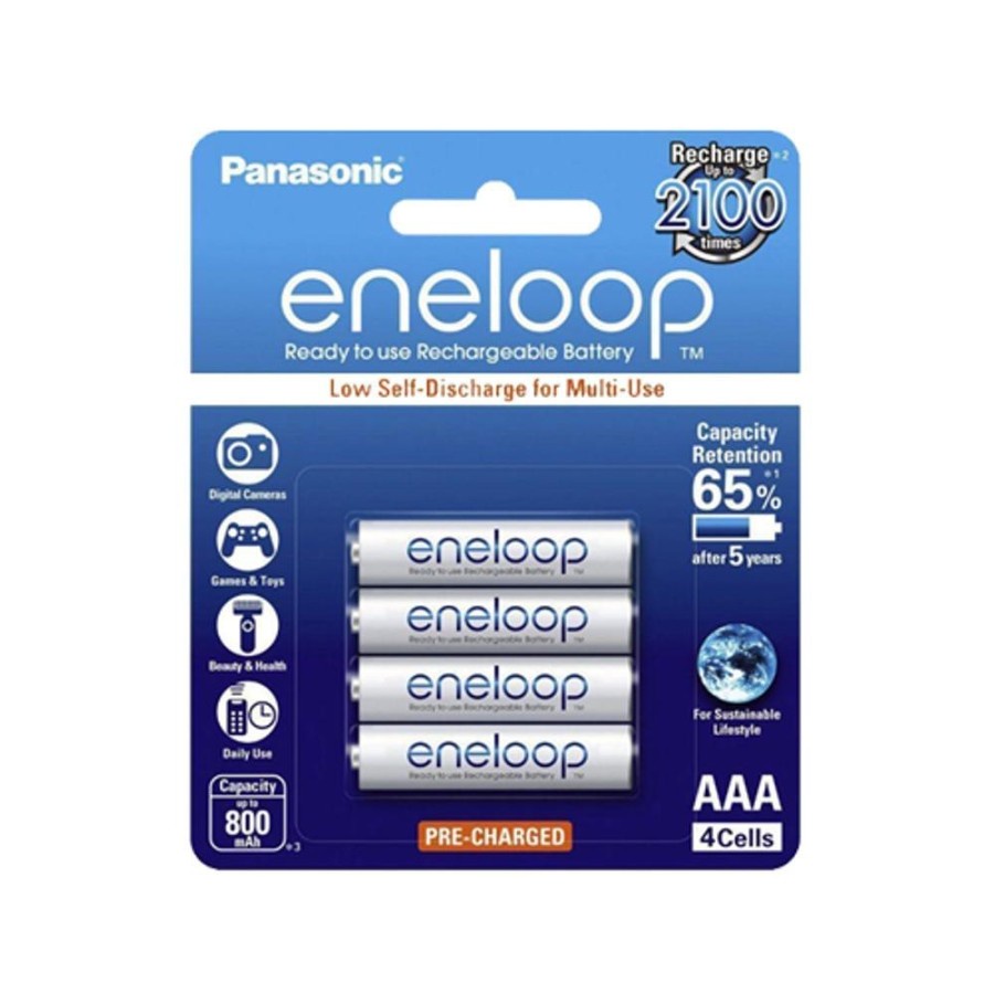 Battery PANASONIC ENELOOP AAA BP4 800 Mah Baterai Charge A3 AAA4 ORI