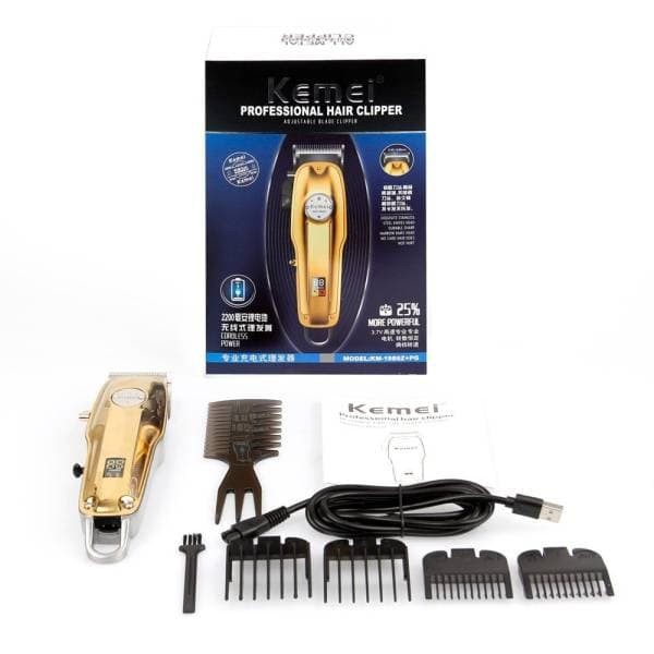 KEMEI KM 1986+PG Electric Cordless LCD Hair Trimmer Hair Cutting