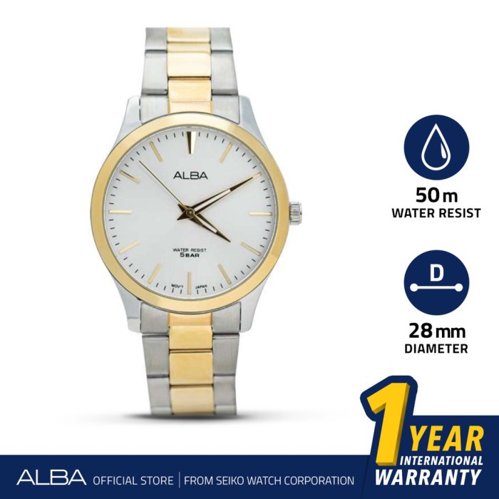 Jam Tangan Wanita Alba Stainless Silver Gold ARSZ12 Original Fashion Wanita