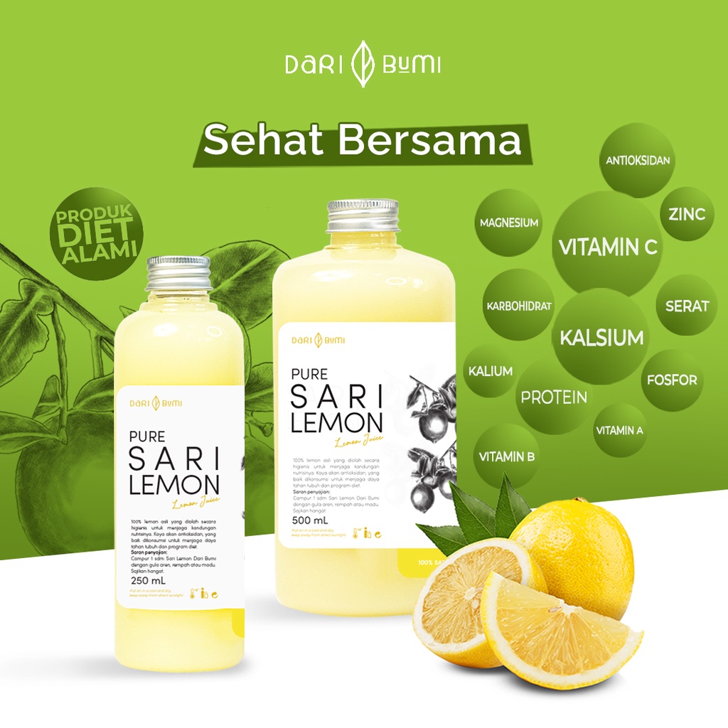 

Sari Lemon Murni Dari Bumi 250ml | Sari Lemon Asli Premium | Minuman Diet / Detox Asli