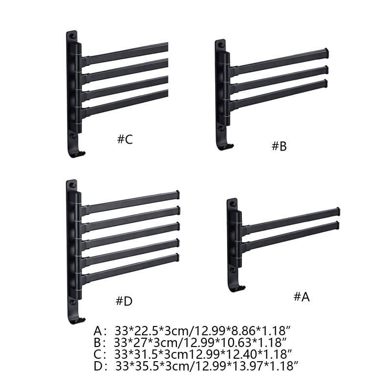 Gro Rak Holder Handuk Model Lipat Multi Layer Anti Air Untuk Kamar Mandi