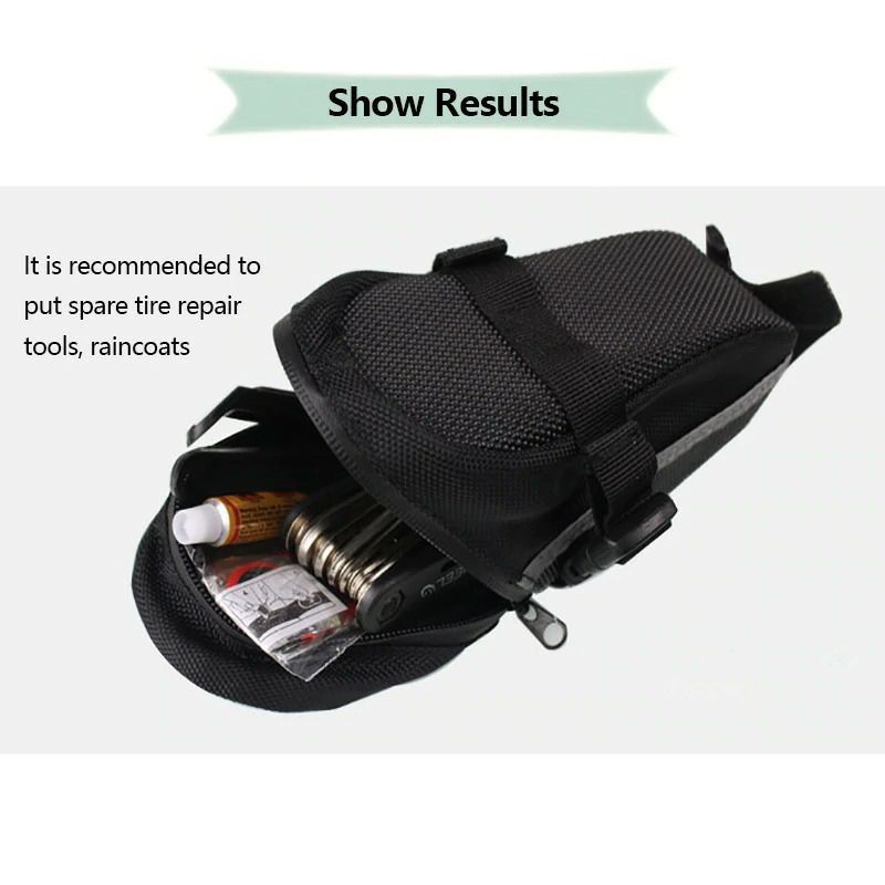 B-SOUL Tas Sepeda Waterproof Storage Saddle Seat Cycling Tail Rear Pouch Bag - Black