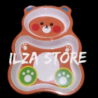 piring anak sekat 2 ata 03/piring sekat melamin/piring anak motif/piring anak anak lucu