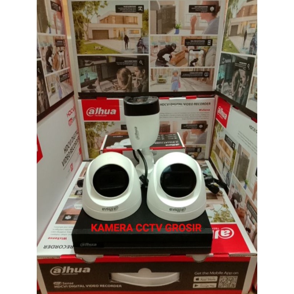 PAKET CCTV DAHUA 2MP AUDIO 4 CHANNEL 3 KAMERA KOMPLIT