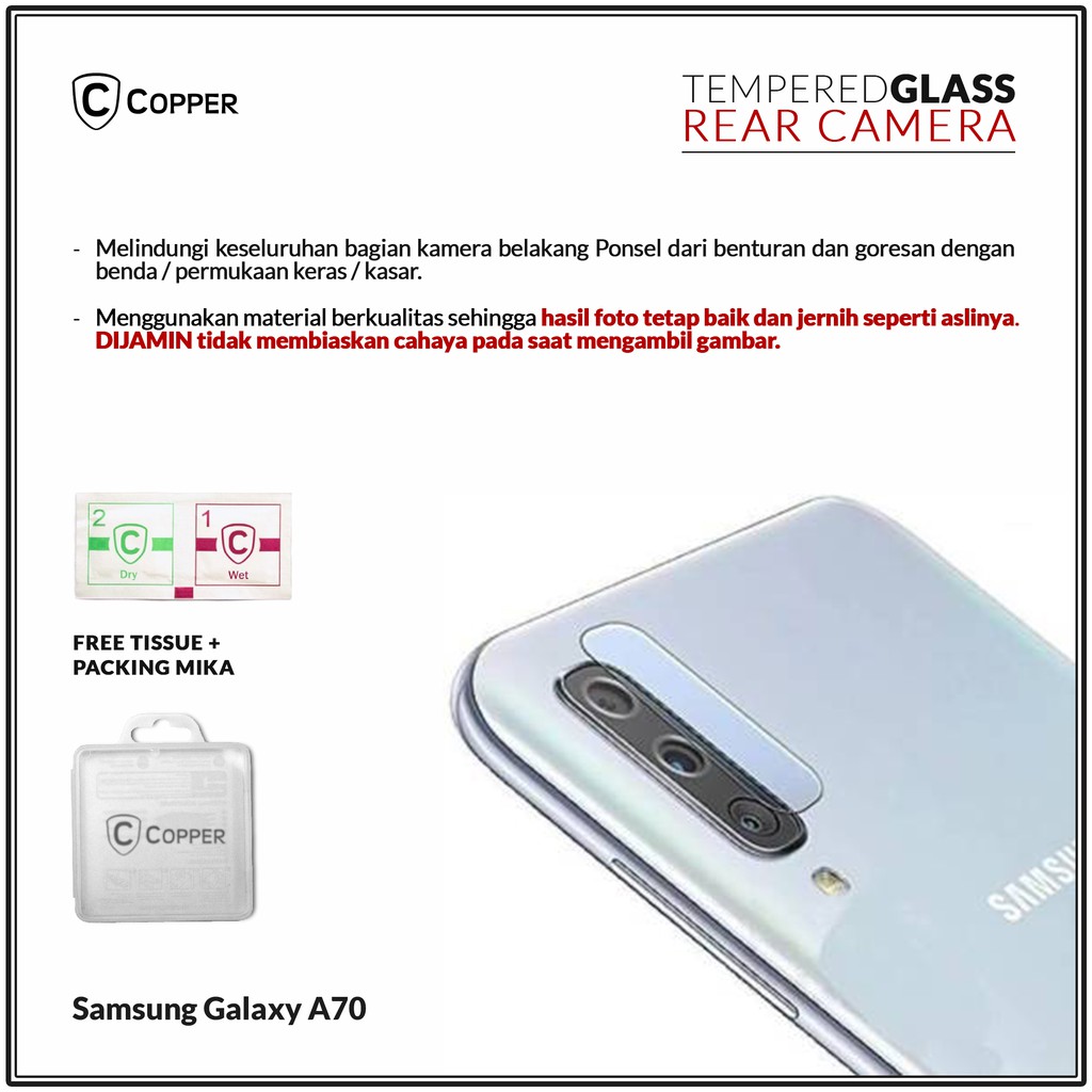 Samsung Galaxy A70 - COPPER Tempered Glass Kamera