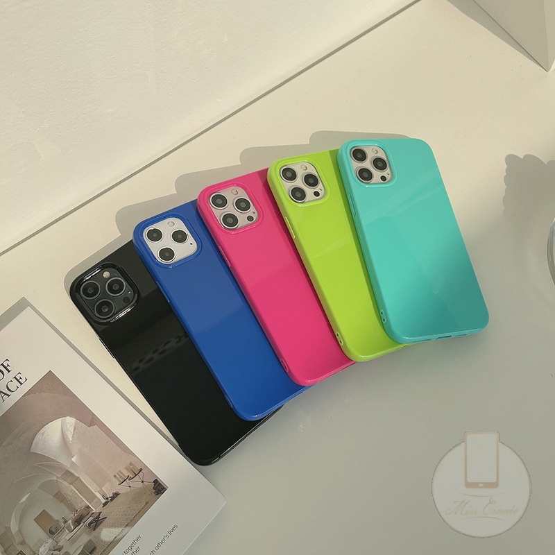 Fluorescent Jelly Phone Cover Case Compatible for IPhone 11 12 Pro Max 7 8 Plus SE 2020 X XR XS Max Silicone Shell Case Cover