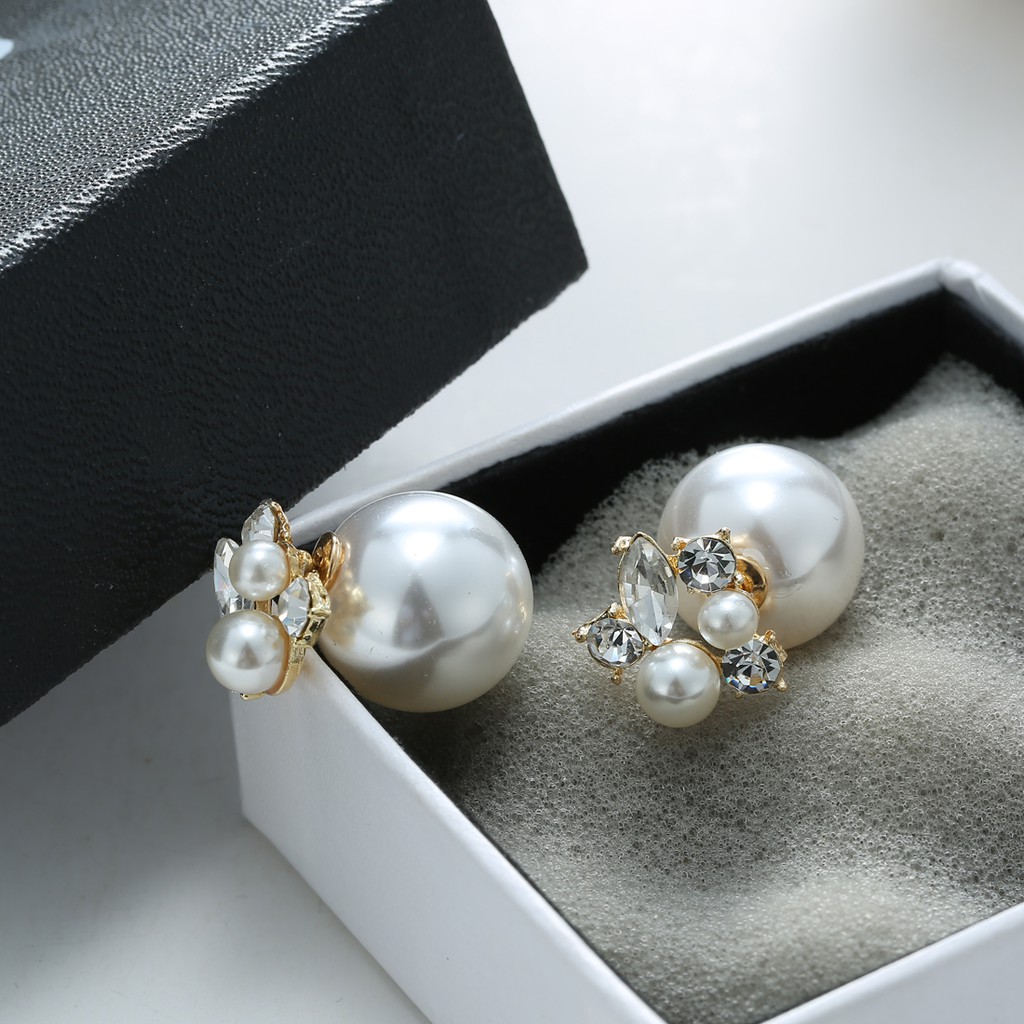 New Korean style alloy pearl earrings fashion piercing earrings ladies earrings rhinestone earrings jewelry wholesale