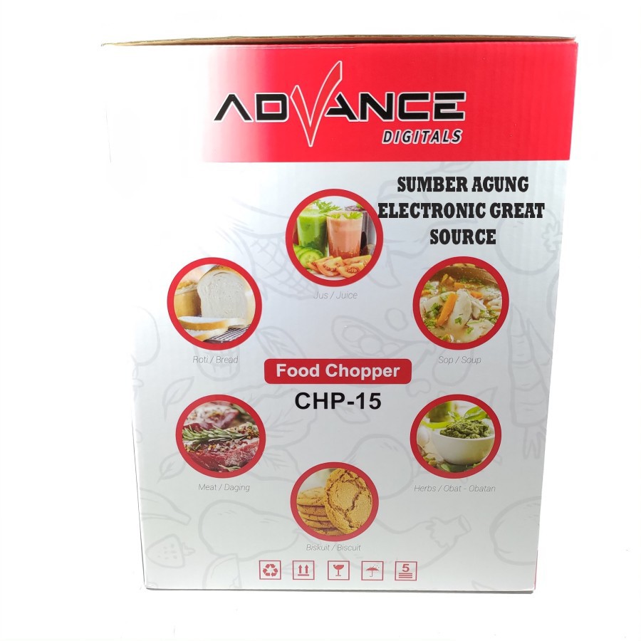 Food Chopper CHP15 Advance 1.5L 1.5 Liter Menghaluskan Daging Bawang S