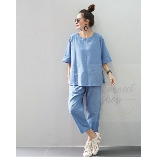 one set alana - setelan wanita linen best quality