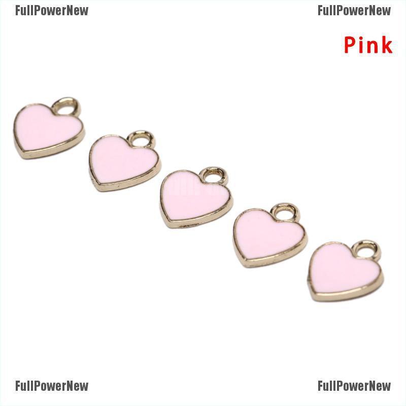 [FULLのJY] 20Pcs/Set Enamel Alloy Love Heart Charms Pendant DIY Craft Jewelry Making Gift