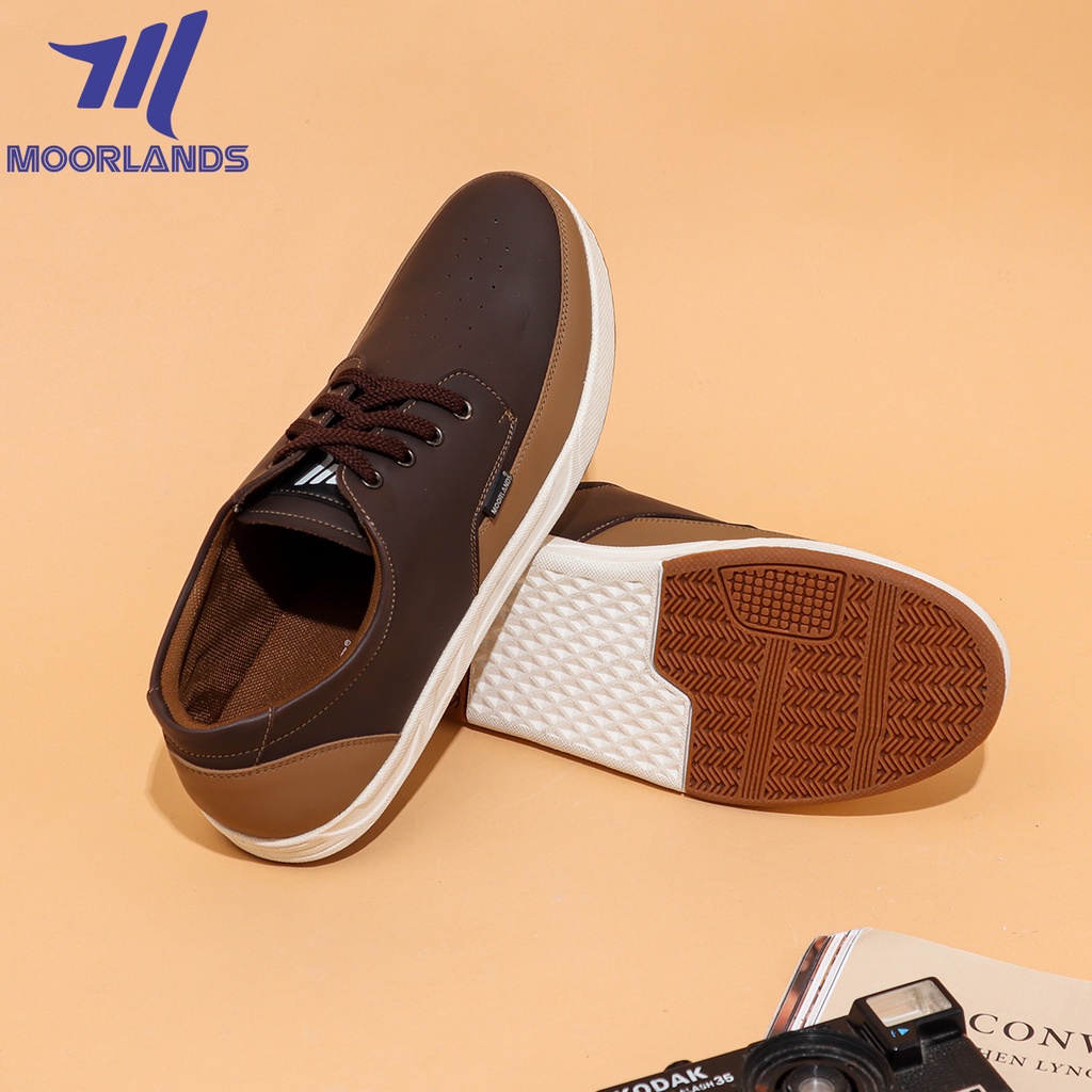 Sepatu Kasual kulit Pria Sepatu Tali Semi Formal Pria MOORLANDS Original