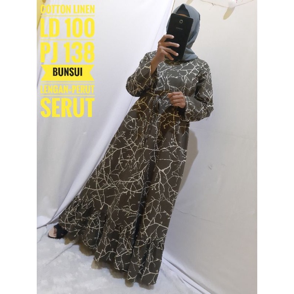 gamis katun linen