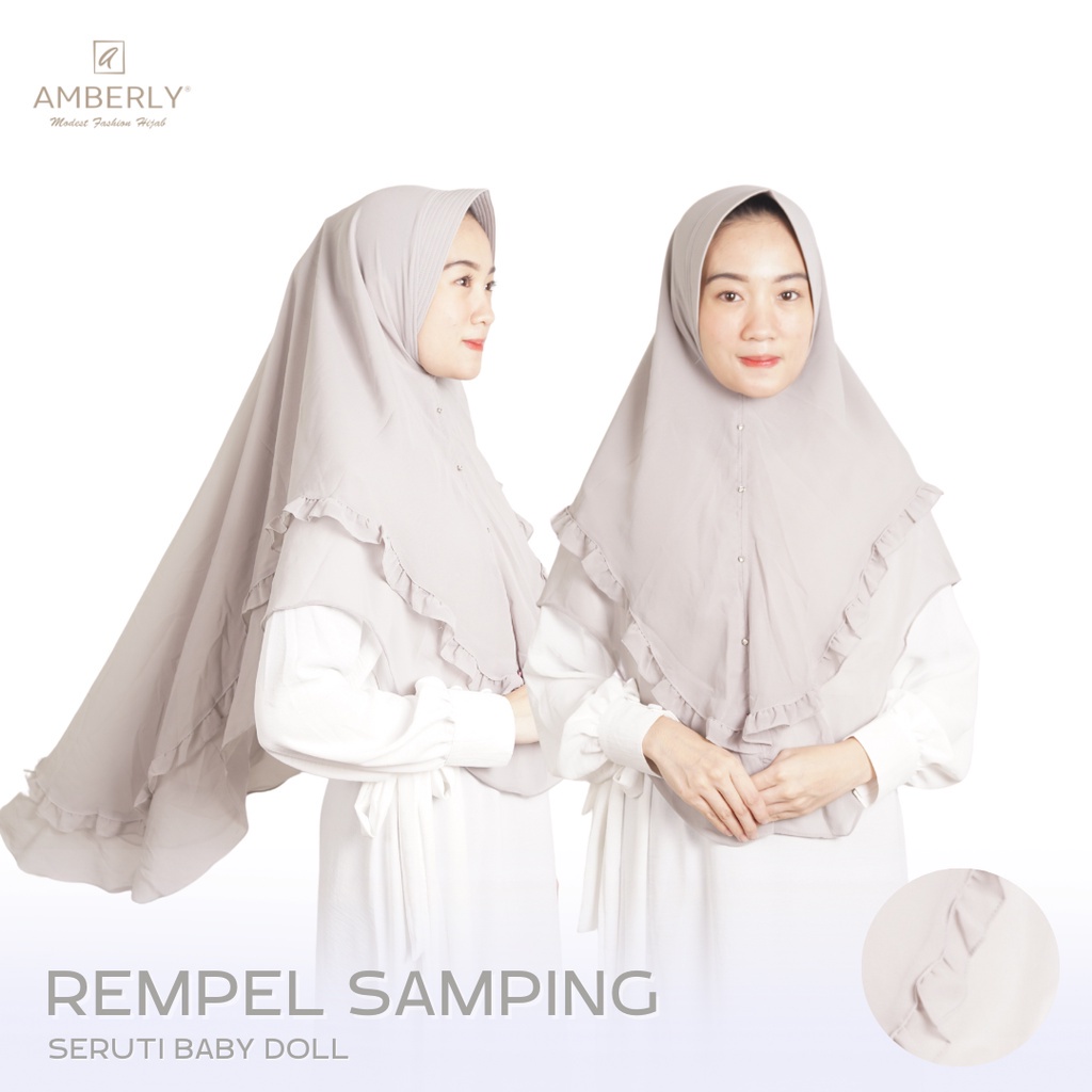 AmberlyHijab Rempel Samping Jilbab Instant Cerruty Bahan Cerruty Baby Doll