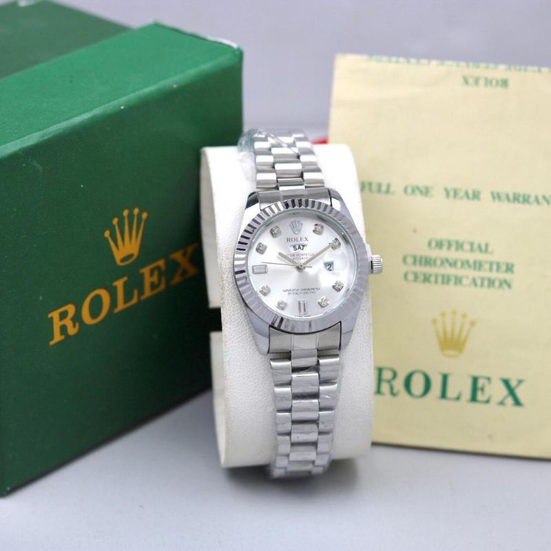 Jam Tangan Wanita Rolex Hari Tanggal Aktif Terbaru Bahan Anti Karat / Jam Tangan Rolex Anti Air Term