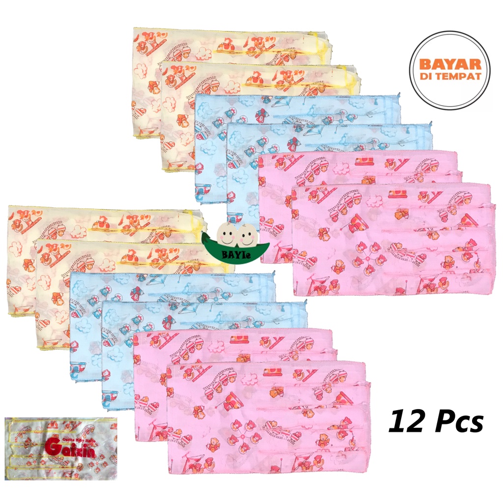 Babysmart - 12 Pcs Gurita/Grito Bayi / Anak Tali MOTIF/SABLON GAIXIN Bahan Katun