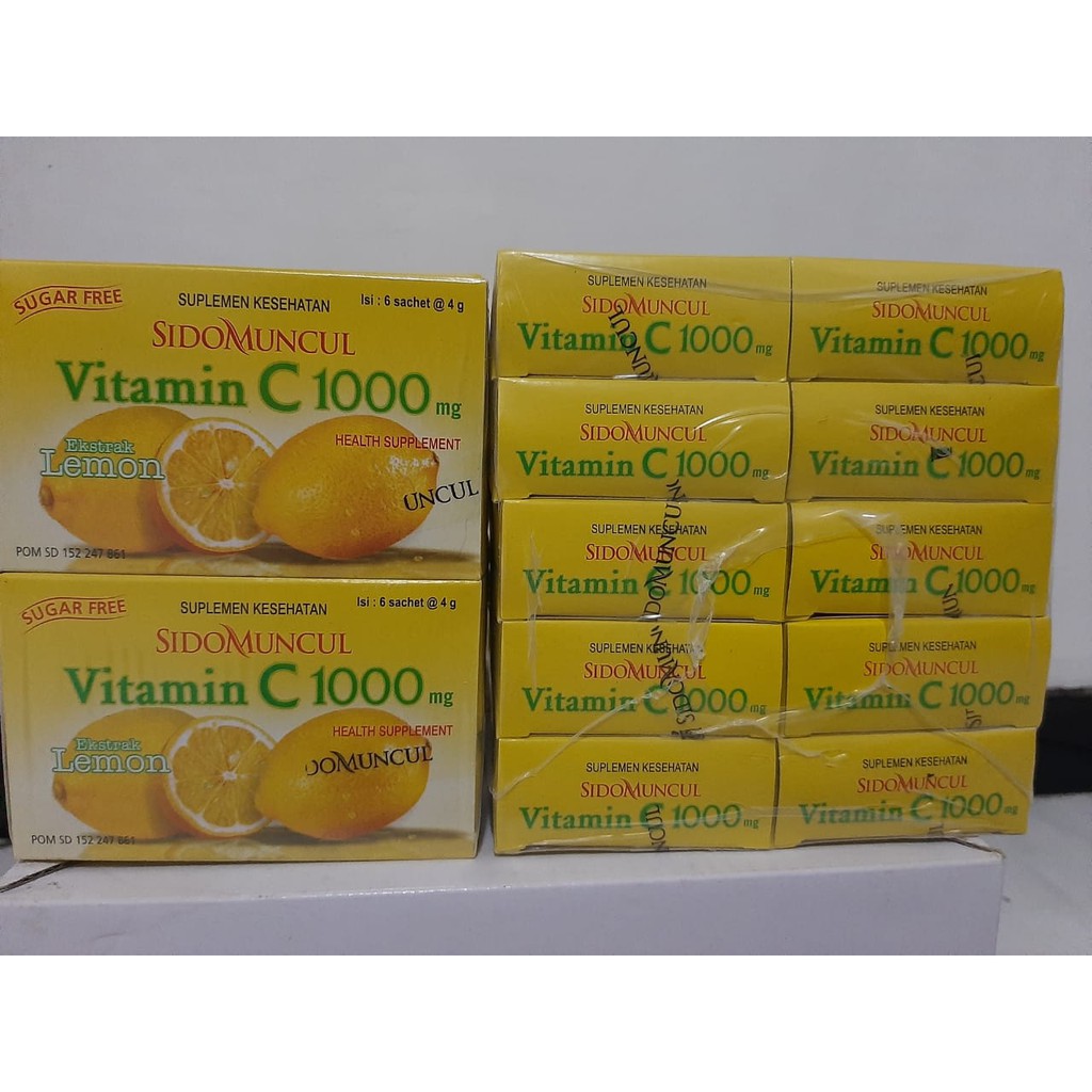 Vitamin C 1000 Mg Sidomuncul 10 Box Isi 60 Saset Daya Tahan Tubuh Shopee Indonesia