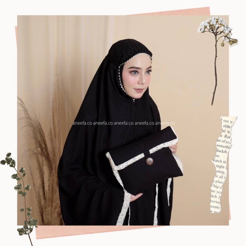 MUKENA RAYON PREMIUM | MUKENA BALI POLOS RENDA “LUNA”