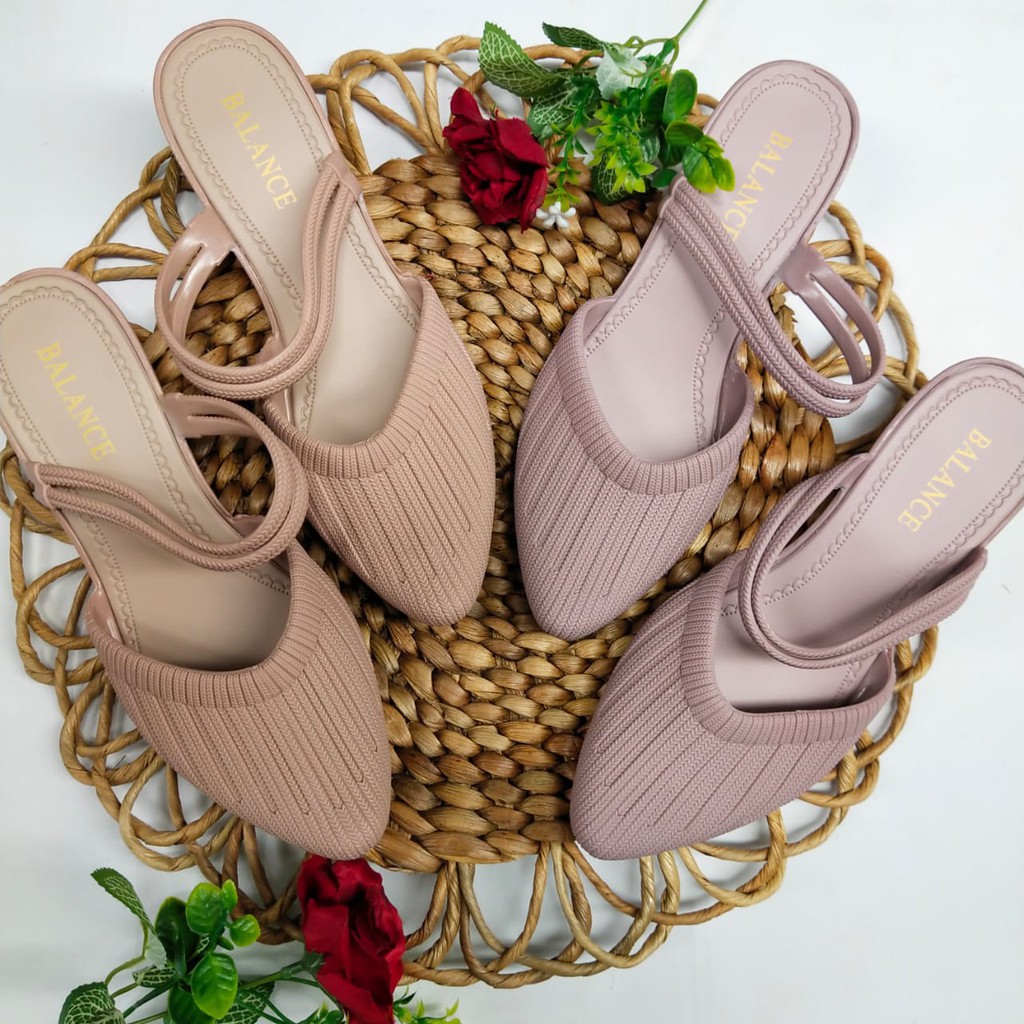 ( COD ) Sandal Balance  F816 Original 5cm Wedges Wanita Slop Tali Jelly Import Lentur Anti Slip