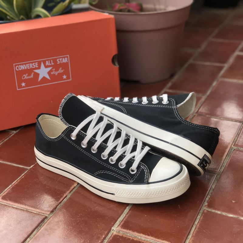 ( NEW BOX ) CONVERSE 70S BLACK WHITE LOW PREMIUM