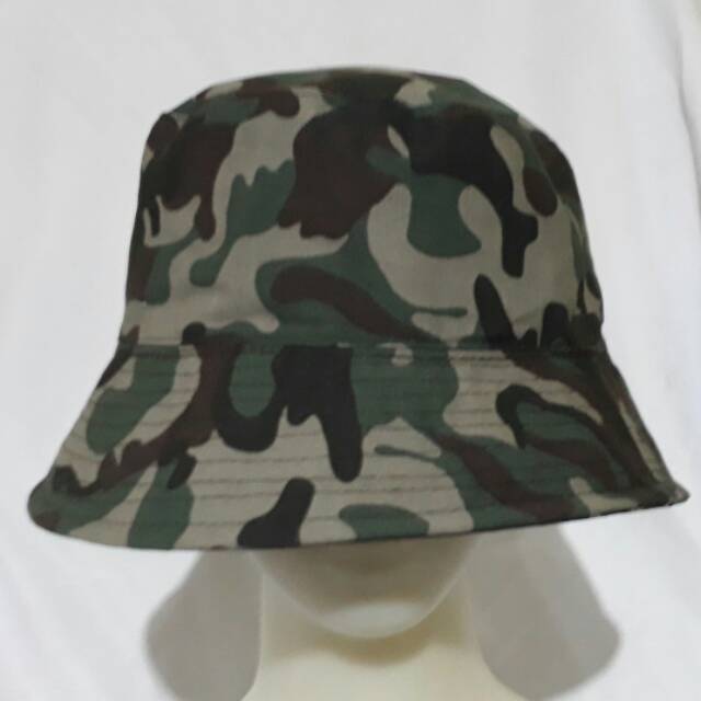 Topi Bucket hat rimba camo topi loreng bulat