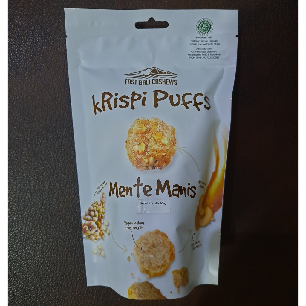 

East Bali Cashews Krispi Puffs Mente Manis 65gr