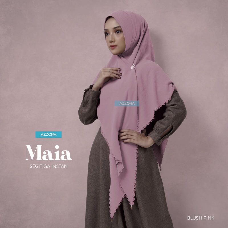 Segitiga Instan MAIA Size L By AZZORA| Daily Hijab| Daily Jilbab |Segitiga Instan Premium | Crincle 