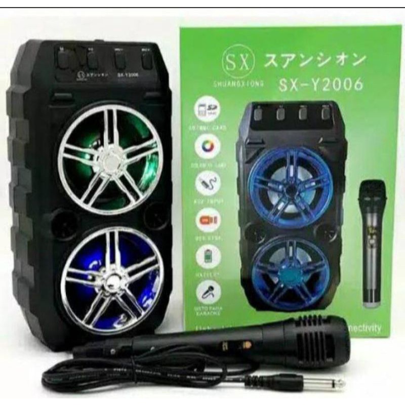 Speaker Portable SX Y2006 Bluetooth Super Bass MP3 Player USB Radio Free Microphone musik box blueto