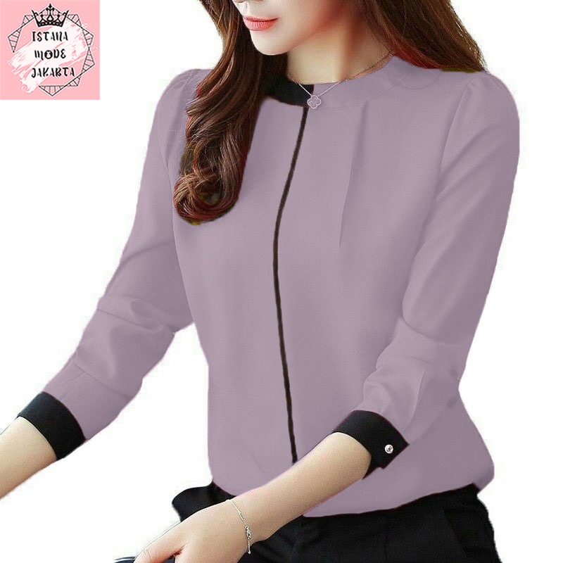 ISTANA MODE JAKARTA Verra baju atasan wanita terbaru blouse korean style blouse wanita lengan panjang-TARO