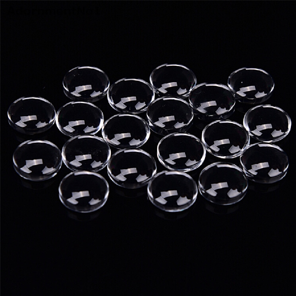 (AdornmentNo1) 100pcs Kaca Cabochon Bulat Transparan Ukuran 6mm / 8mm Untuk Aksesoris Diy