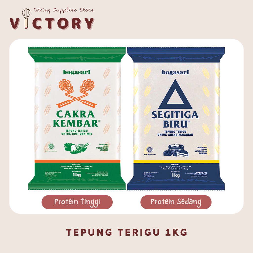

[PACK] Tepung Terigu Bogasari Segitiga / Cakra 1KG