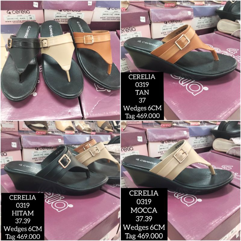 SANDAL JEPIT WEDGES WANITA ORIGINAL CERELIA KODE 0319
