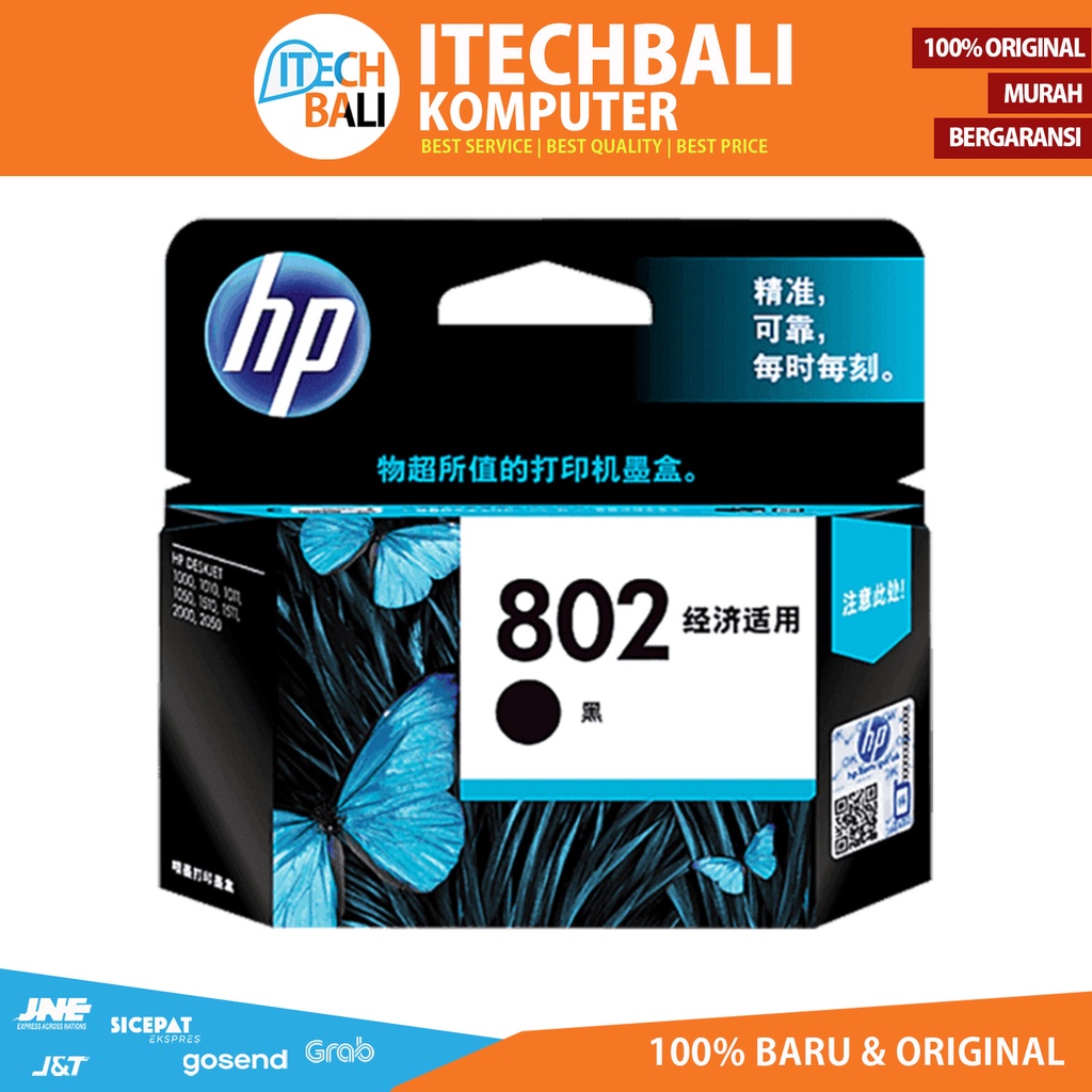 Cartridge HP 802 Black Original Ink  | ITECHBALI