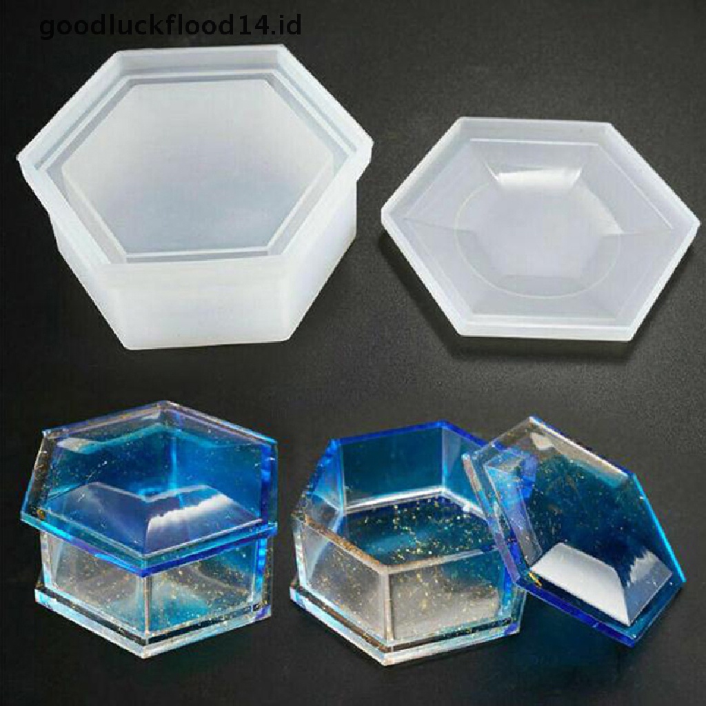 [OOID] Silicone Hexagon Jewellery Storage Box Mold Resin Casting Mould DIY Craft ID