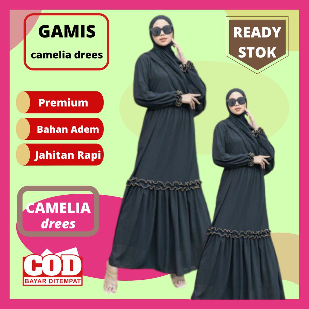 [FASHION MUSLIM] CAMELIA DRESS GAMIS MUSLIM cAMELIA DREES GAMIS POLOS