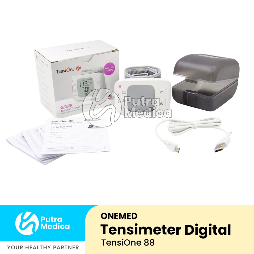 Onemed Tensimeter Digital TensiOne 88 Wrist Type + Talking / Tensi Elektrik / Alat Ukur Tekanan Darah