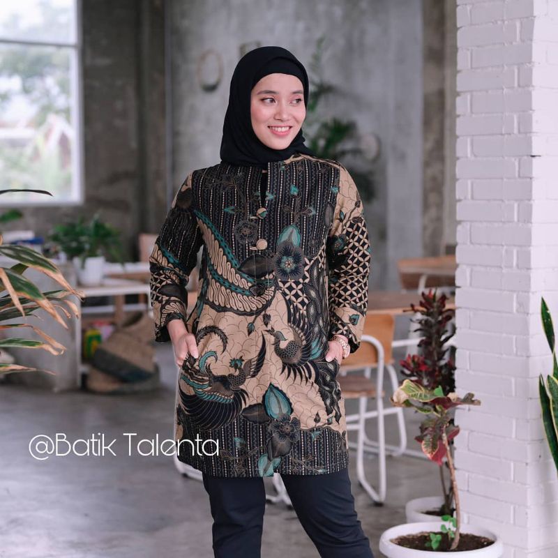 Batik Wanita Tunik Bahan katun Baturaden premium Batik Talenta / Batik Prabu / Batik Exclusive A3