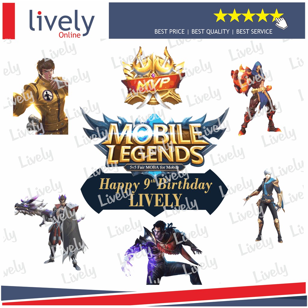 CUSTOM NAMA HIASAN KUE ULANG TAHUN KARAKTER MOBILE LEGENDS 07 CAKE TOPPER HAPPY BIRTHDAY