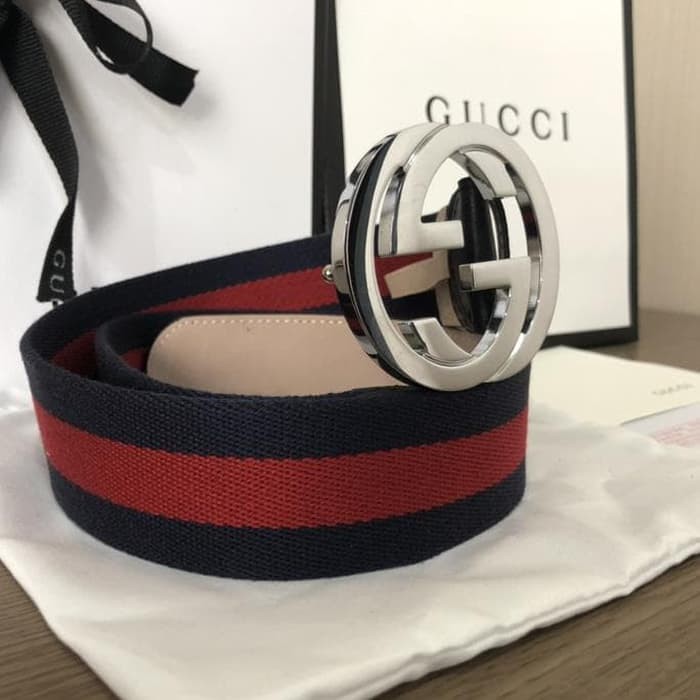 red and silver gucci belt
