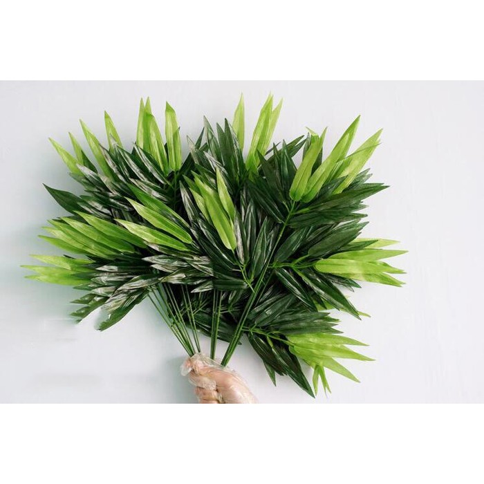 NEW STOCK DAUN BAMBU TANGKAI PLASTIK ARTIFICIAL DAUN SINTETIS DEKORASI - BAMBOO