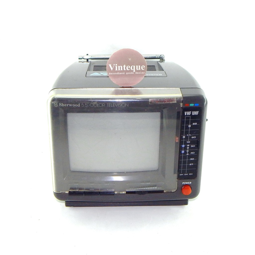 Televisi Kecil Vintage Mini Portable TV Sherwood 5.5 Color Television