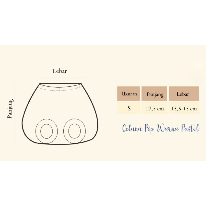 1 Pcs Celana Pop Bayi Andreatex Boboko Polos Warna Pastel 0-6 Bulan