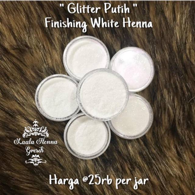 Glitter putih finishing white Henna